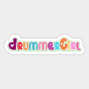 Cute Drummer Girl Sticker